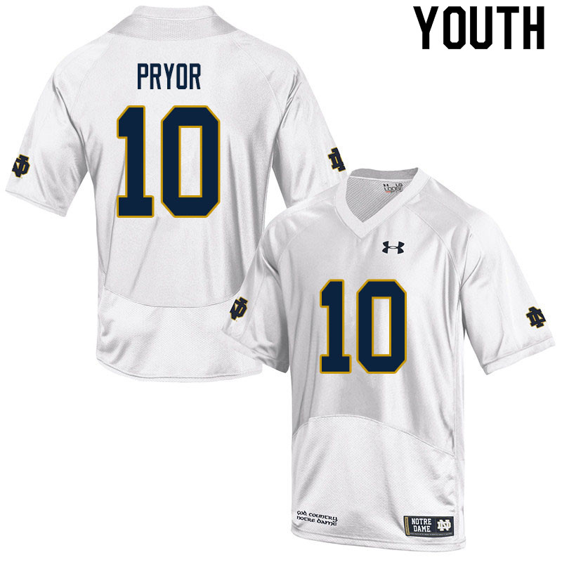 Youth #10 Isaiah Pryor Notre Dame Fighting Irish College Football Jerseys Sale-White